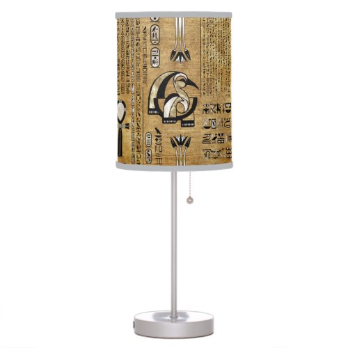 Thoth _ Djhuty Egytian God_ Gold and Pearl Table Lamp