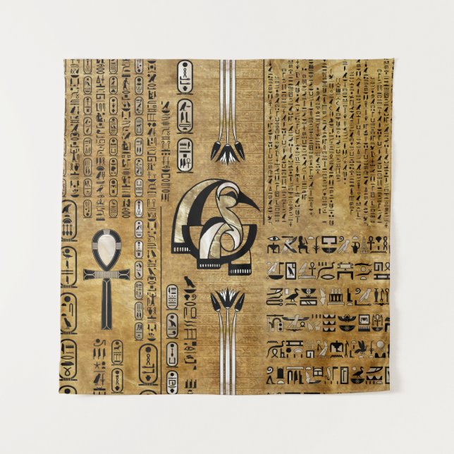 Thoth - Djhuty Egytian God- Gold and Pearl Tapestry (Front)