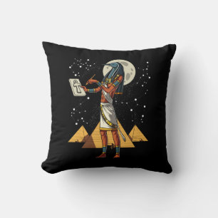 Thoth Egyptian God Ancient Pyramids Mythology Throw Pillow