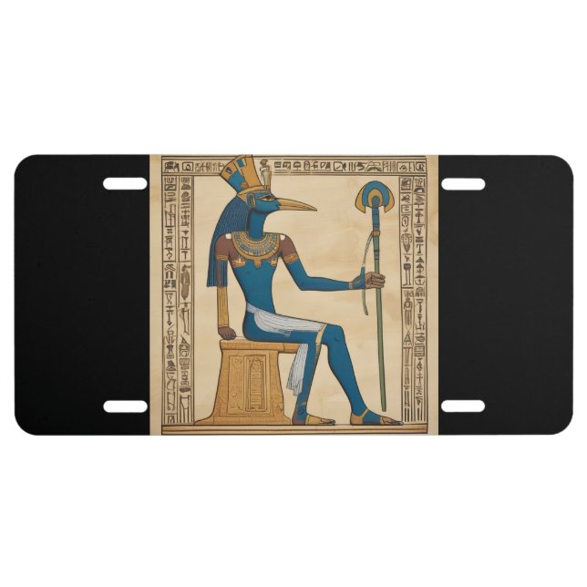 Thoth, Egyptian God. Emerald Tablets.  License Plate (Front)
