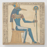 Thoth, Egyptian God. Emerald Tablets.  Stone Coaster