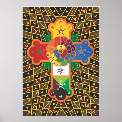 Thoth Tarot Rose Cross Lamen Poster