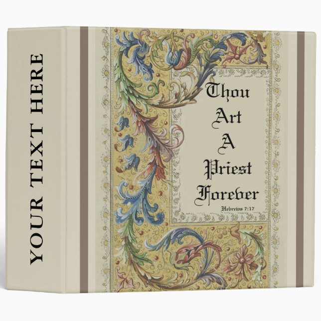 THOU ART A PRIEST FOREVER 3 RING BINDER (Front/Spine)