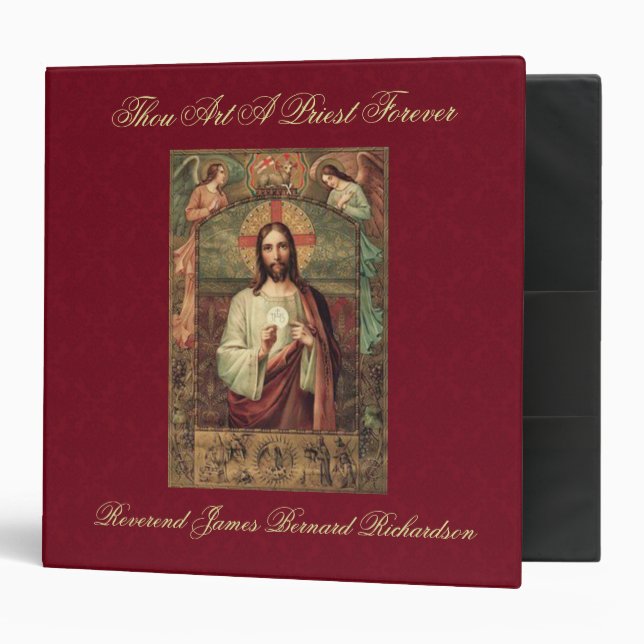 THOU ART A PRIEST FOREVER Priest Ordination 3 Ring Binder (Front/Inside)