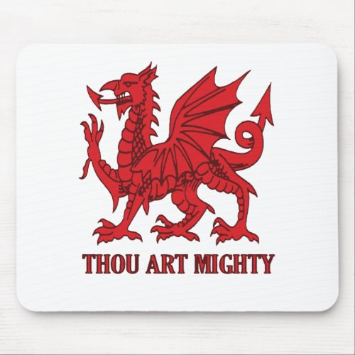 Thou Art Mighty Red Dragon Welsh Rugby Mouse Pad