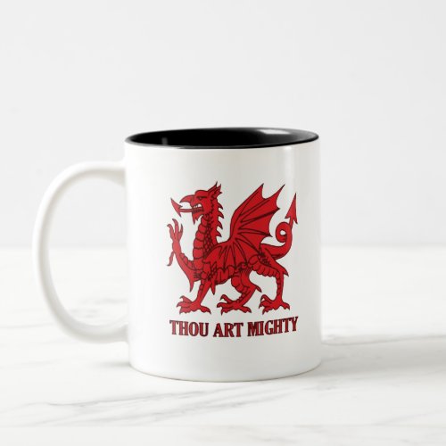 Thou Art Mighty Red Dragon Welsh Rugby Two_Tone Coffee Mug