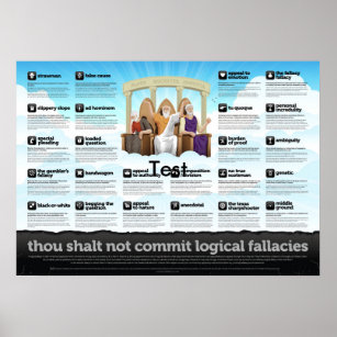 Thou shall not commit logical fallacies poster