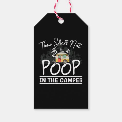 Thou Shall Not Poop In The Camper Funny Vintage Gift Tags