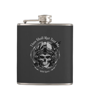 Thou Shall Not Test Me Wild Spirit Quote Flask