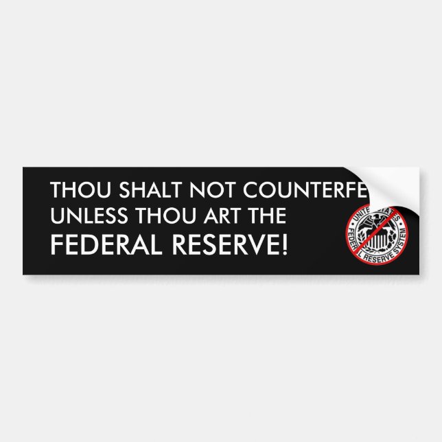 Thou shalt not counterfeit! bumper sticker (Front)