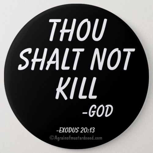 Thou shalt not kill pinback button