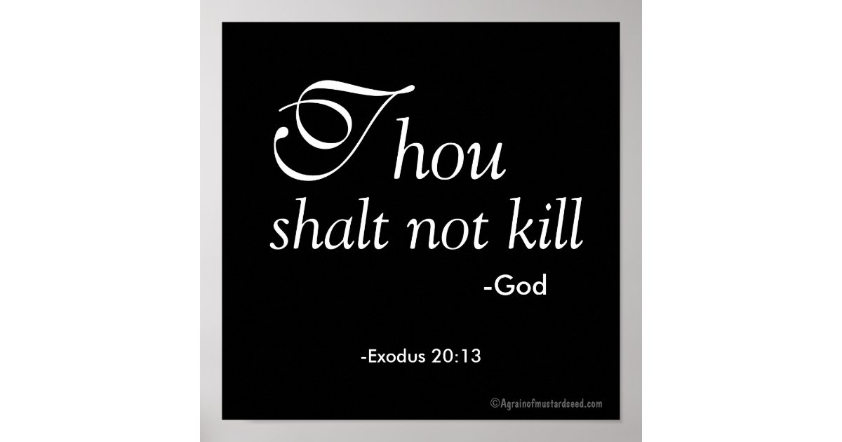 Thou Shalt Not Kill Poster Zazzle