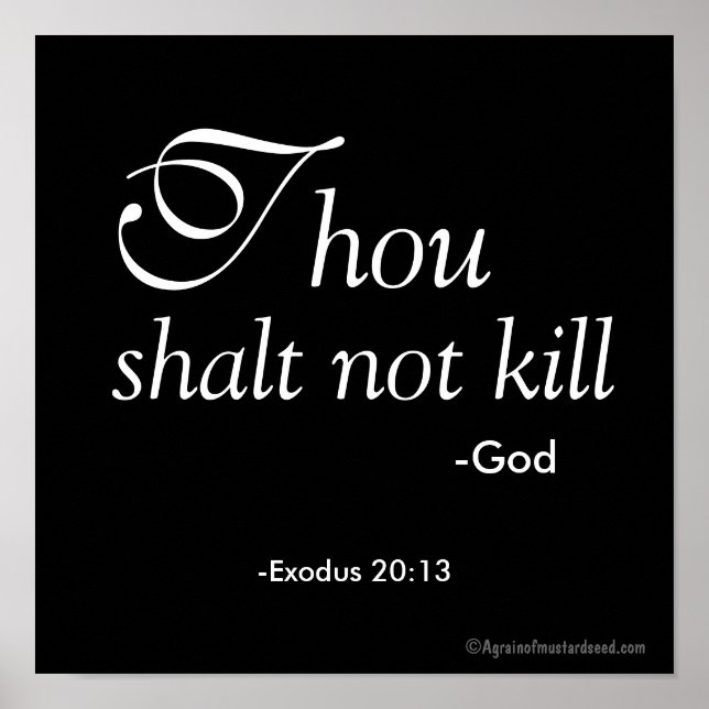 Thou Shalt Not Kill Poster (Front)