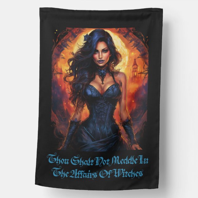 Thou Shalt Not Meddle — Ember Witch House Flag (Front)