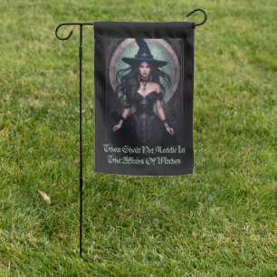 Thou Shalt Not Meddle—Gothic Witch Art Garden Flag