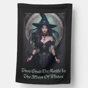 Thou Shalt Not Meddle—Gothic Witch Art House Flag