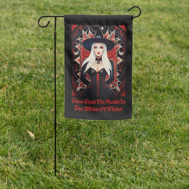 Thou Shalt Not Meddle – Witch Art Garden Flag (In SItu)