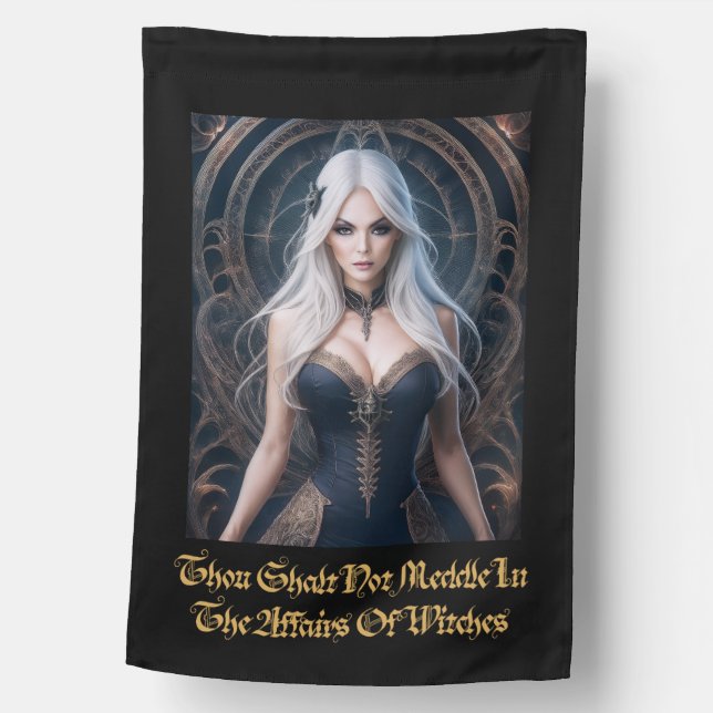 Thou Shalt Not Meddle — Witch Art House Flag (Front)