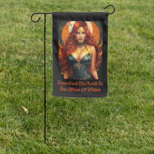 Thou Shalt Not Meddle—Witch Pin‑Up Garden Flag