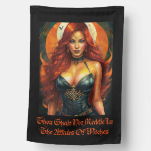 Thou Shalt Not Meddle—Witch Pin‑Up House Flag