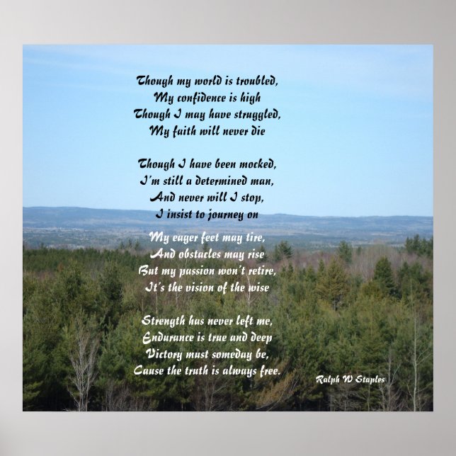Though my world is troubled poster (Front)