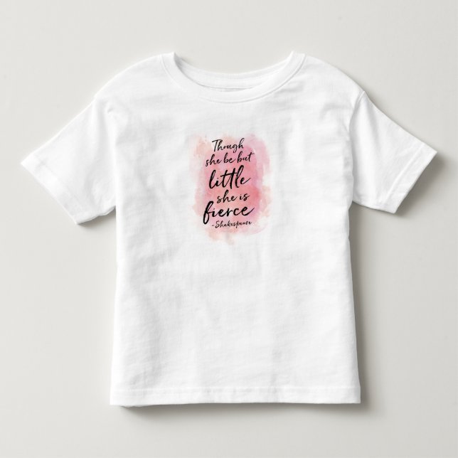 Though she be but little baby girls ruffle shirt (Front)