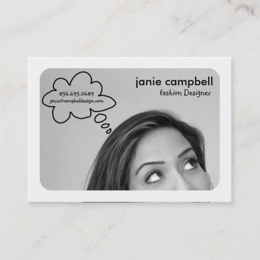 Customizable Thought Bubble Chubby Business Cards