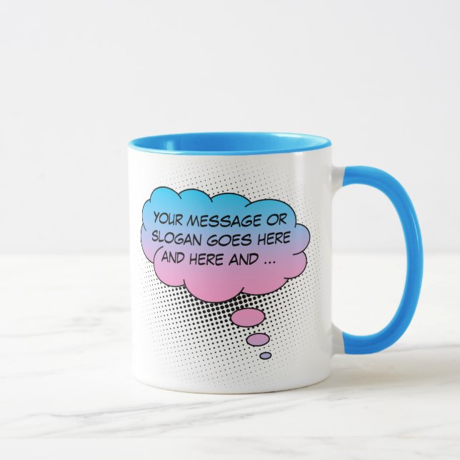 Thought Bubble Your Statement Template Mug (Right)