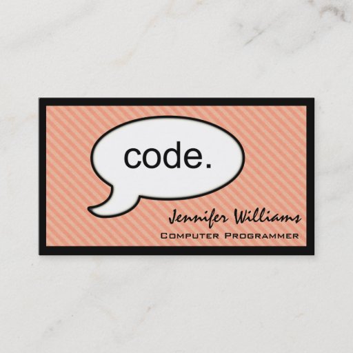 Customizable Thought Cloud Code Programmer Business Card