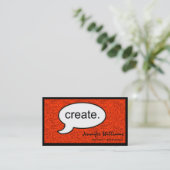Thought Cloud Create Artist Business Card (Standing Front)