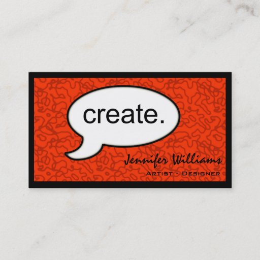 Customizable Thought Cloud Create Artist Business Card