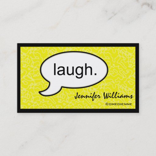 Customizable Thought Cloud Laugh Comedian Business Card