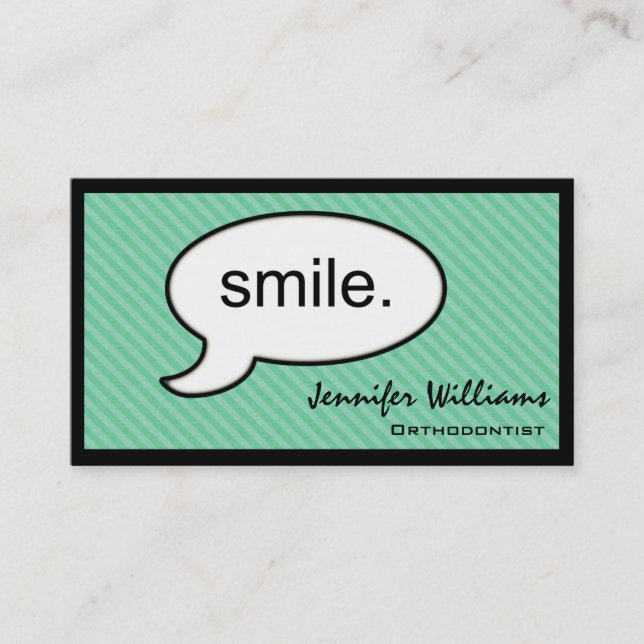 Thought Cloud Orthodontist Dentist Business Card (Front)