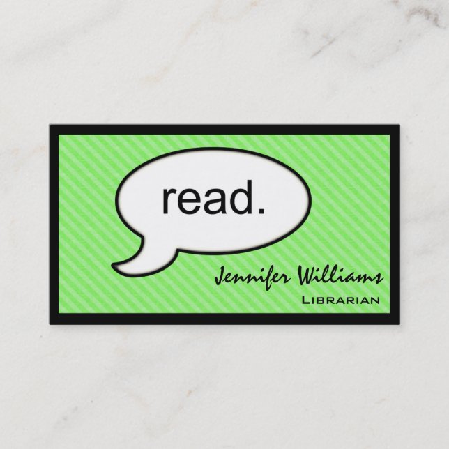Thought Cloud Read Librarian Business Card (Front)