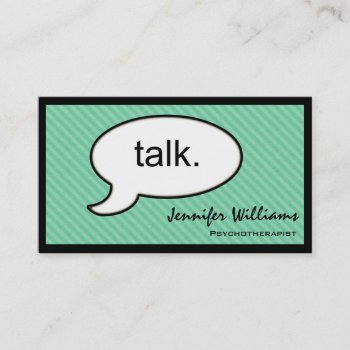 Thought Cloud Talk Psychotherapist Business Card by BuildMyBrand at Zazzle