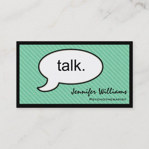 Customizable Thought Cloud Talk Psychotherapist Business Card