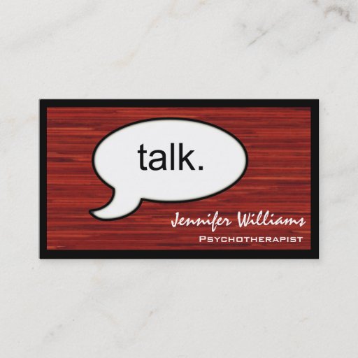 Customizable Thought Cloud Talk Psychotherapist Business Card