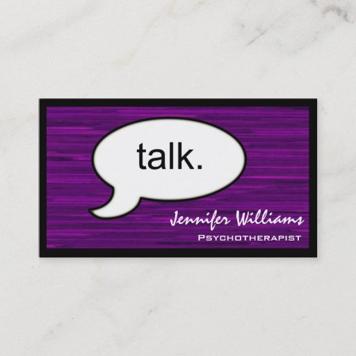 Customizable Thought Cloud Talk Psychotherapist Business Card