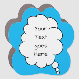 Thought Cloud Text Car Magnet
