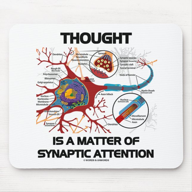 Thought Is A Matter Of Synaptic Attention (Neuron) Mouse Pad (Front)