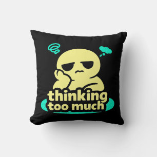 Thought Loop – Cute Overthinking Throw Pillow