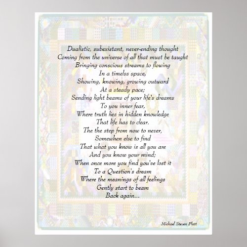 Thought Provoking Poem on Psychedelic Background Poster