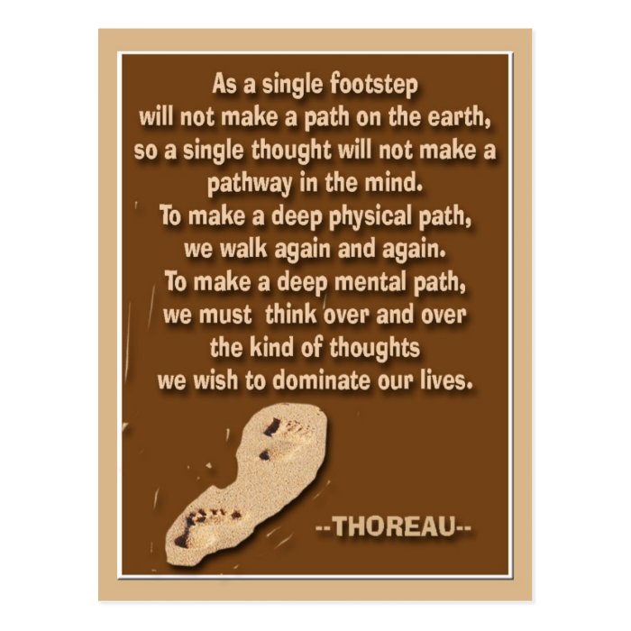 Thought provoking quote by Thoreau Post Cards