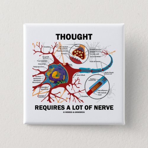 Thought Requires A Lot Of Nerve Synapse Pinback Button