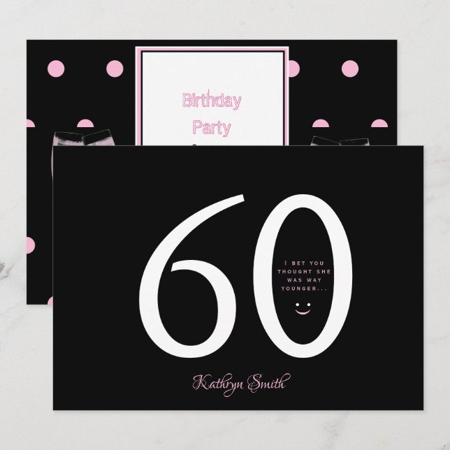 Thought She was Younger Sixtieth Birthday  Invitation (Front/Back)