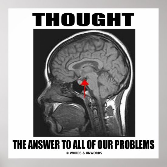 Thought The Answer To All Of Our Problems Brain Poster