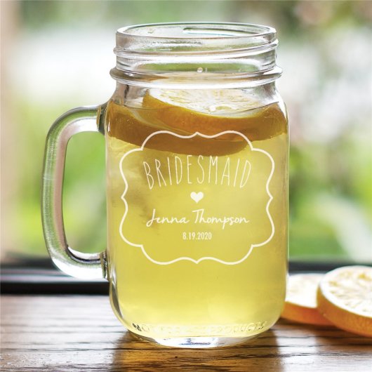 Thoughtful and Stylish Engraved 16 oz. Mason Jar (Front)