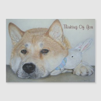 Thoughtful Beautiful Akita Dog Thinking Of You by artoriginals at Zazzle