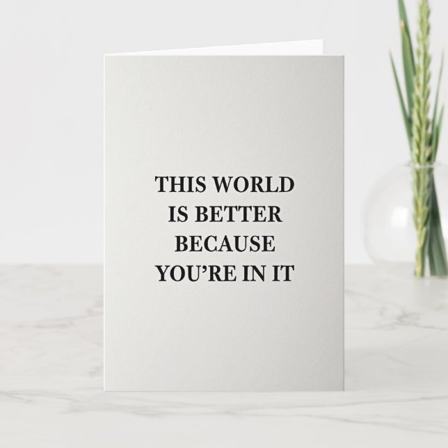 Thoughtful Birthday Minimalist Text Card (Front)