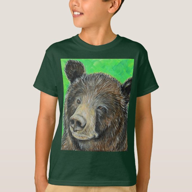 Thoughtful Brown Bear Painting T-Shirt (Front)